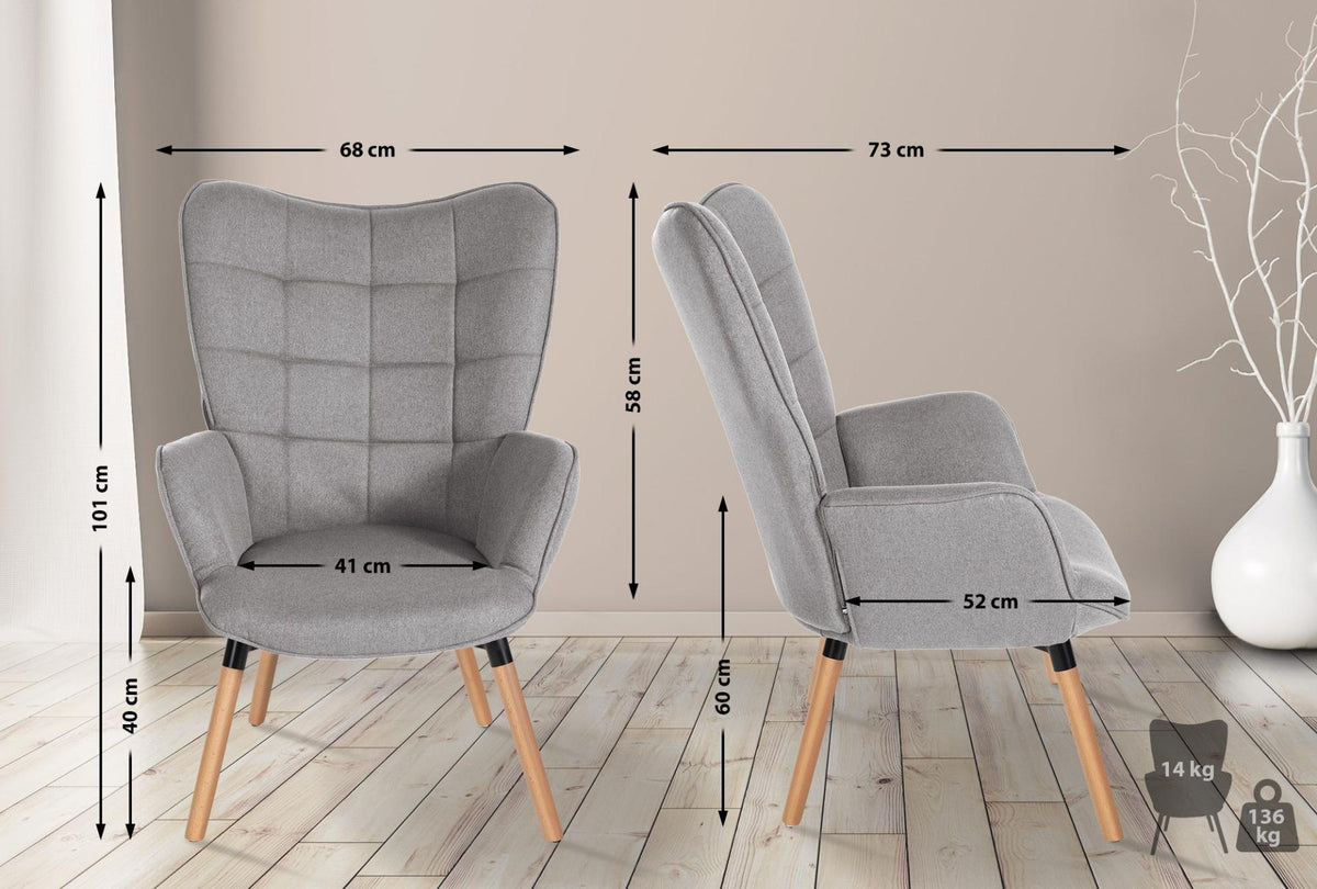 Fauteuil Garding grijs grau