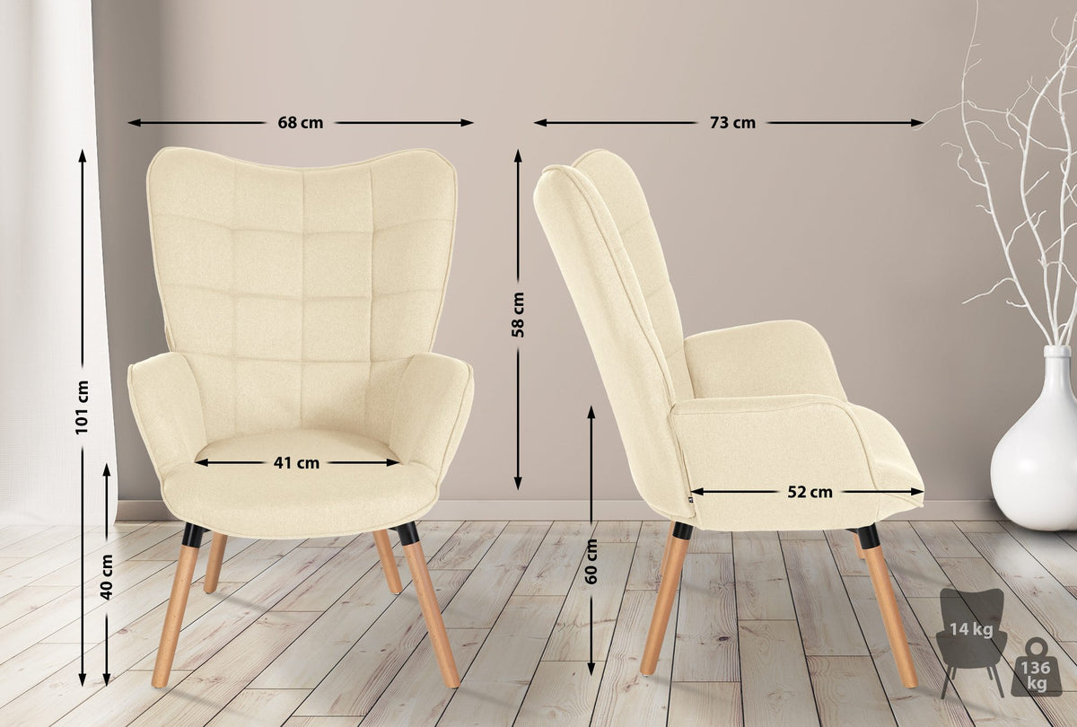 Fauteuil Garding creme creme
