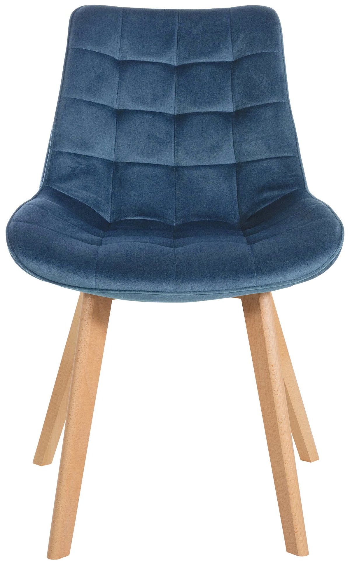 Set van 2 eetkamerstoelen Brook fluweel blauw blau
