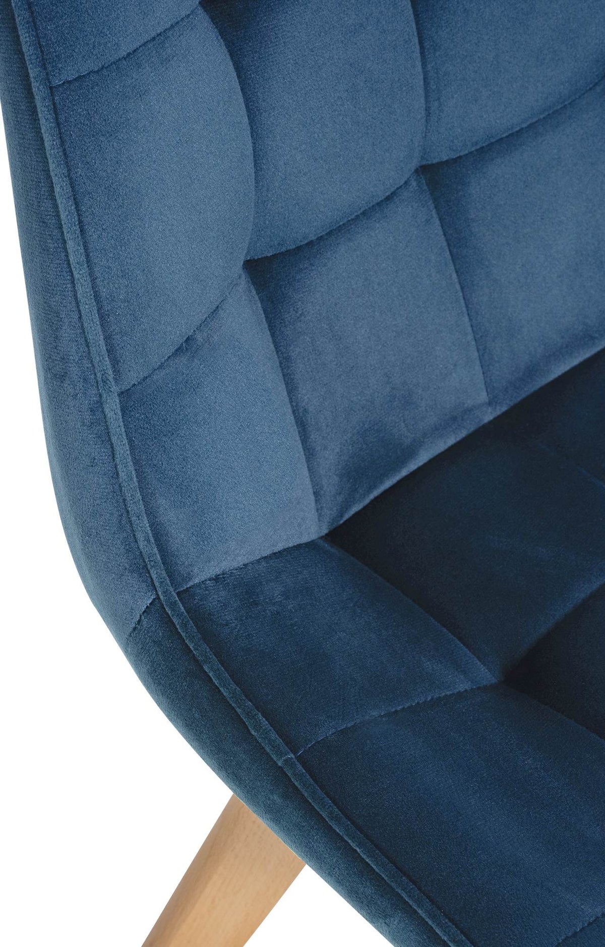 Set van 2 eetkamerstoelen Brook fluweel blauw blau