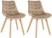 Set van 2 eetkamerstoelen Brook fluweel bruin braun