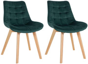 Set van 2 eetkamerstoelen Brook fluweel groen grün