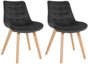 Set van 2 eetkamerstoelen Brook fluweel zwart schwarz