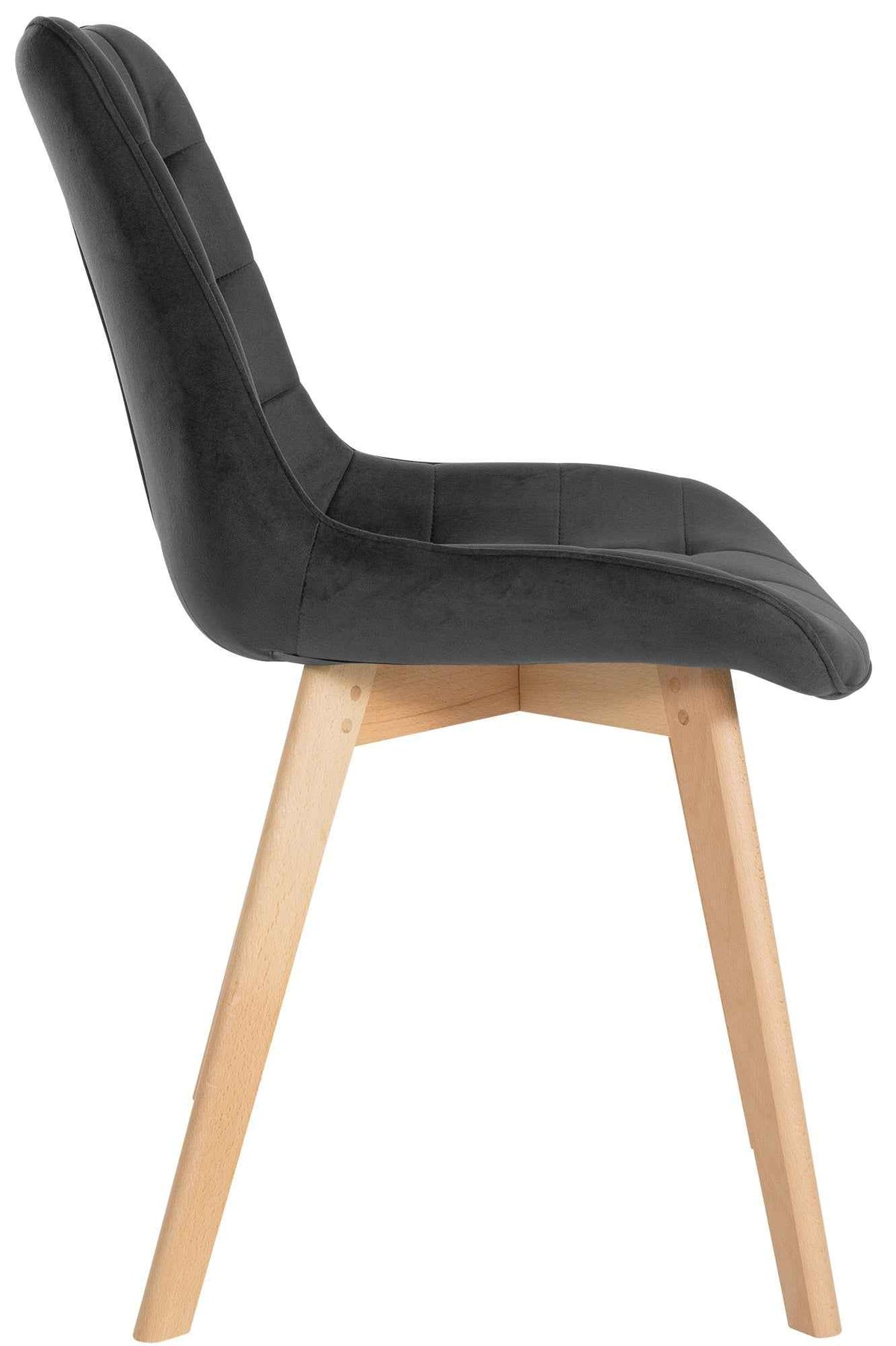 Set van 2 eetkamerstoelen Brook fluweel zwart schwarz