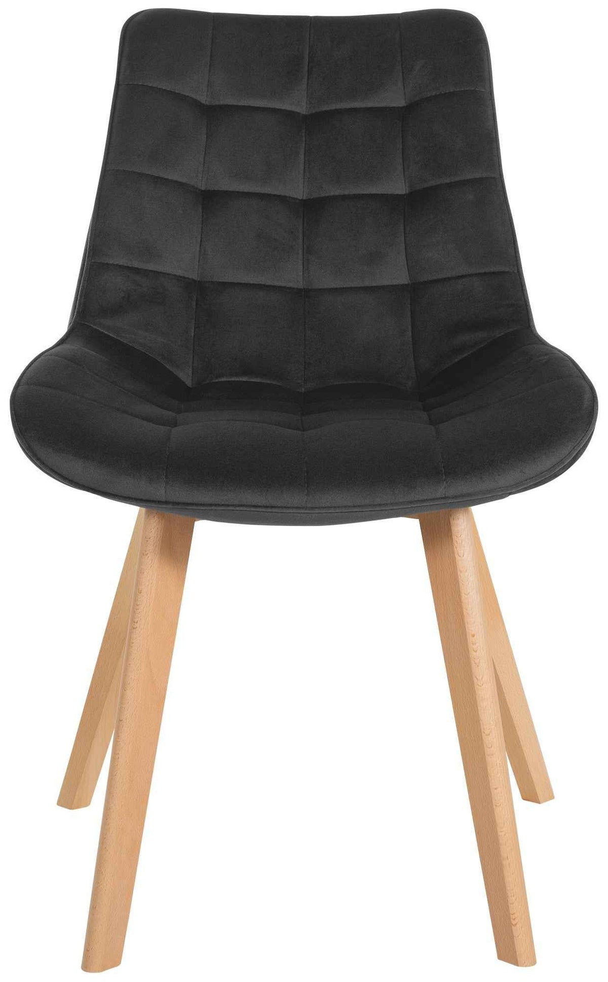 Set van 2 eetkamerstoelen Brook fluweel zwart schwarz