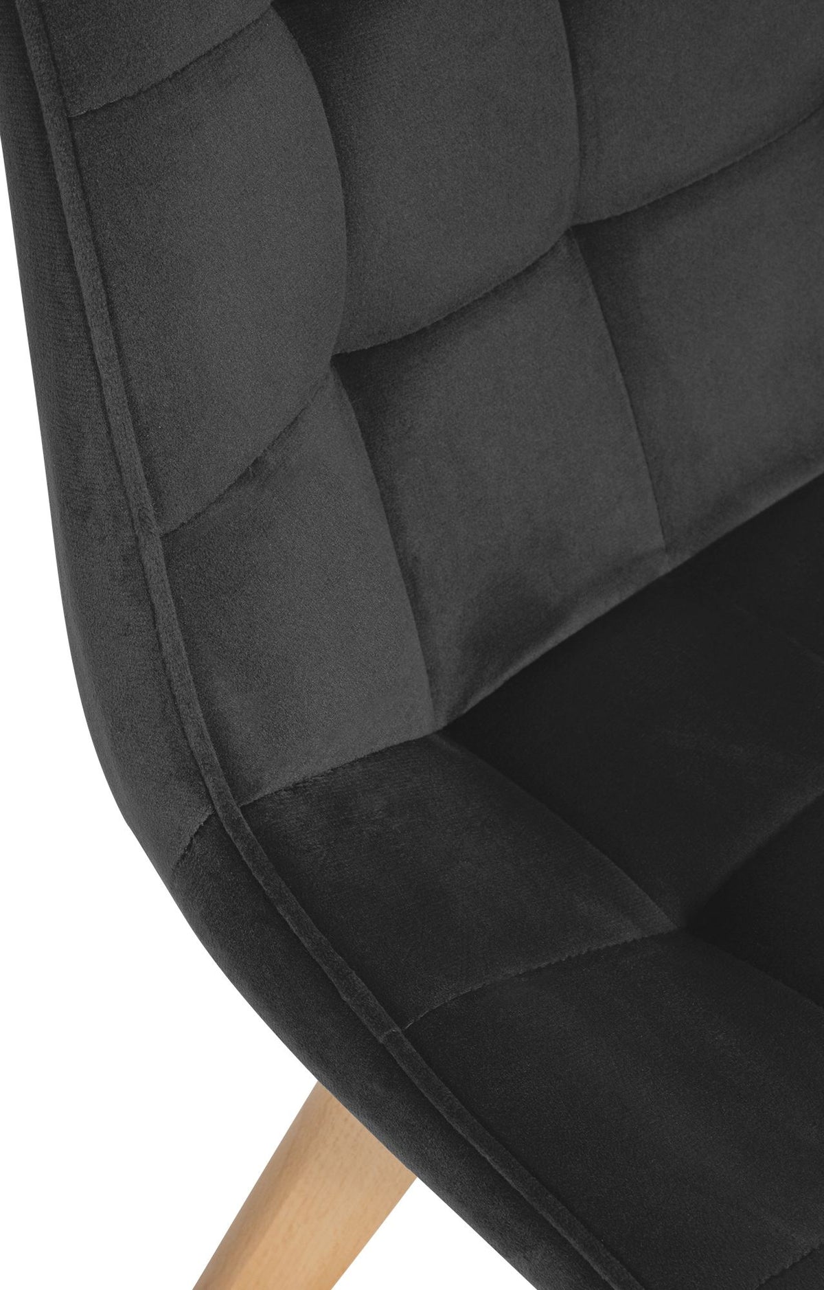 Set van 2 eetkamerstoelen Brook fluweel zwart schwarz