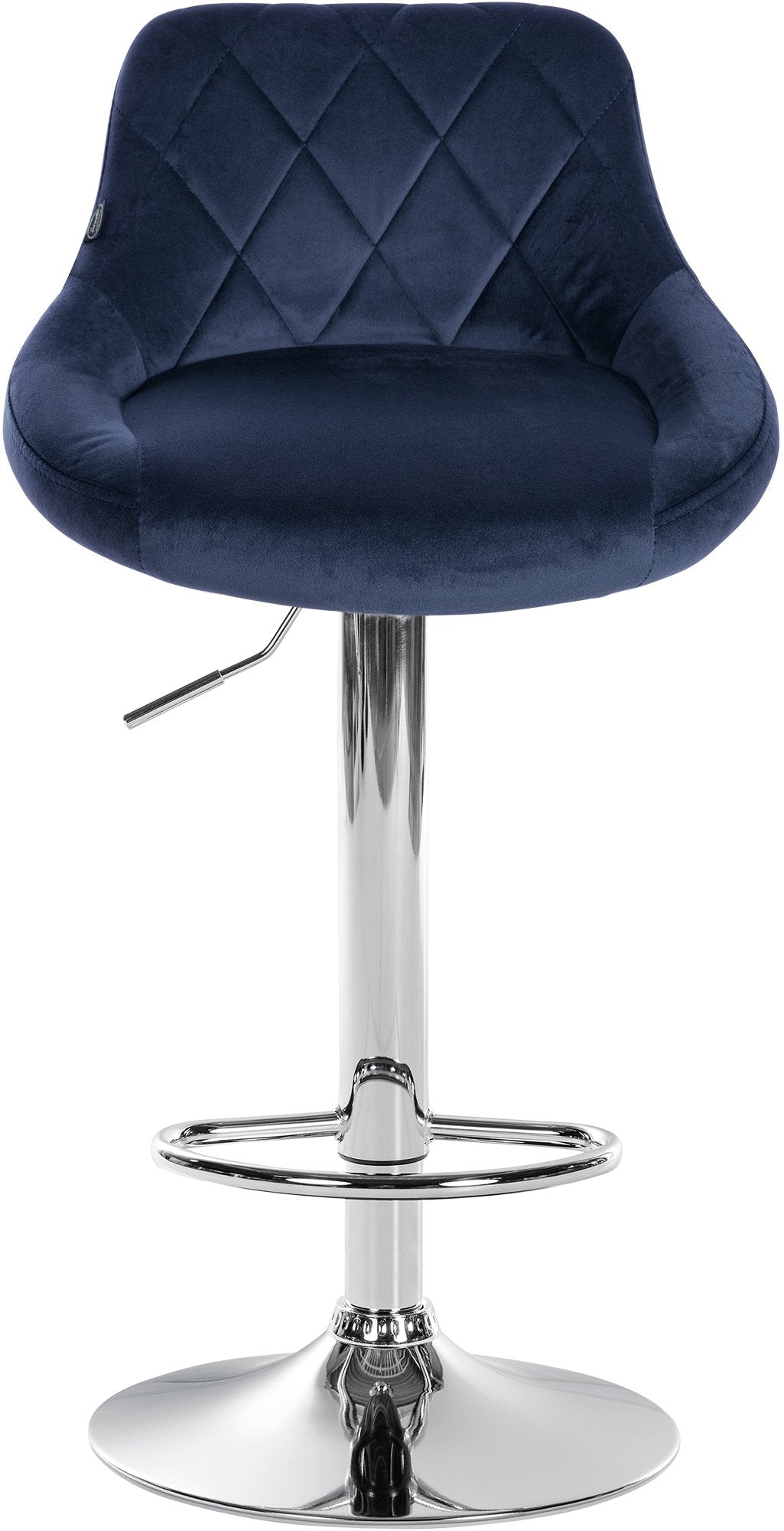 Set van 2 Barkrukken Lazio Fluweel blauw,chroom blau