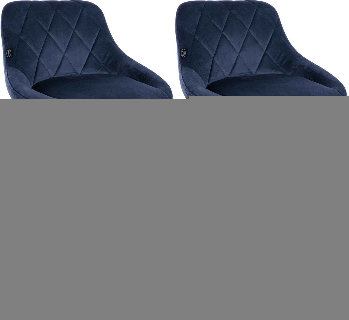 Set van 2 Barkrukken Lazio Fluweel blauw,zwart blau