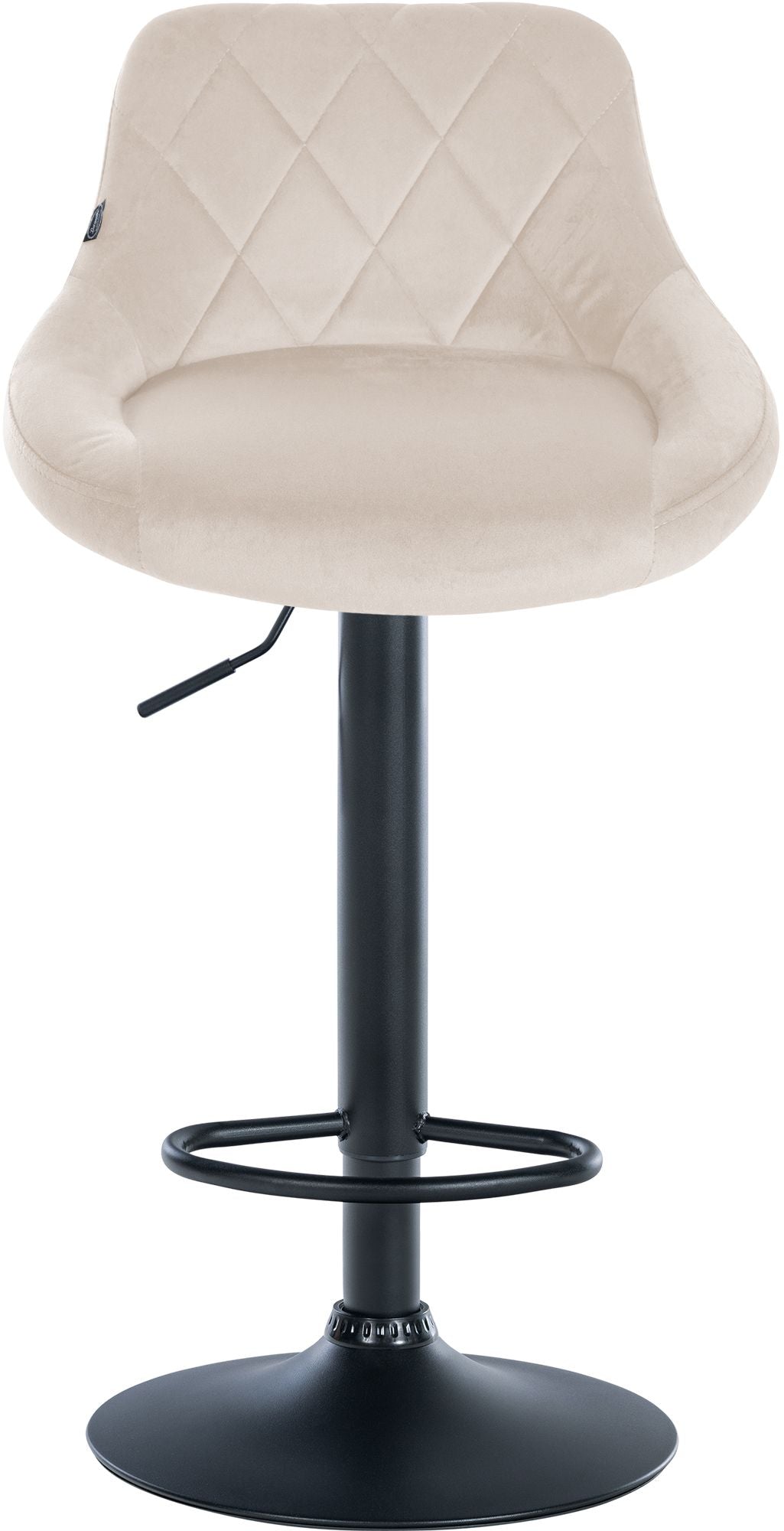 Set van 2 Barkrukken Lazio Fluweel creme,zwart creme