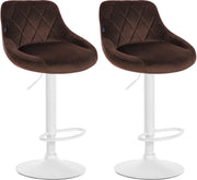 Set van 2 Barkrukken Lazio Fluweel bruin,wit braun