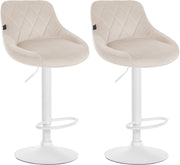 Set van 2 Barkrukken Lazio Fluweel creme,wit creme