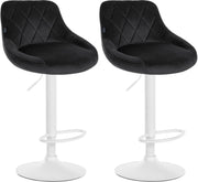 Set van 2 Barkrukken Lazio Fluweel zwart,wit schwarz