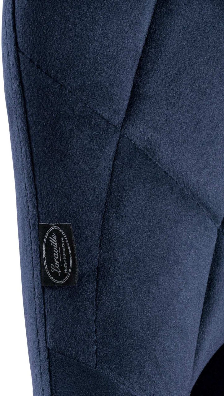 Set van 2 Barkrukken Lazio Fluweel blauw,wit blau