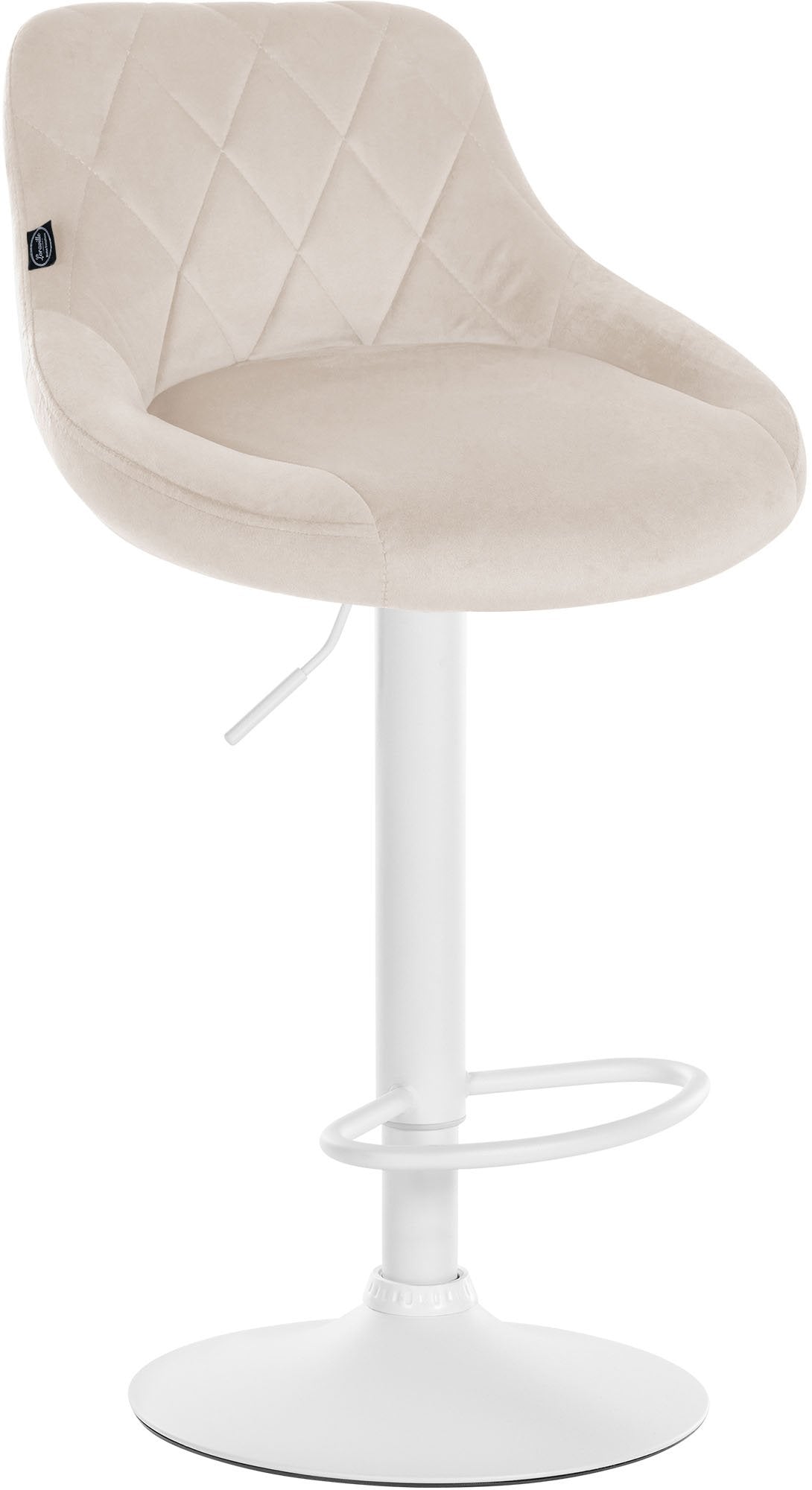 Set van 2 Barkrukken Lazio Fluweel creme,wit creme