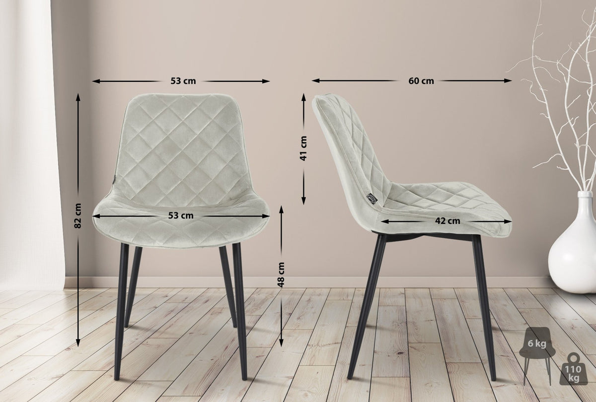 Eetkamerstoel Swing Fluweel creme creme