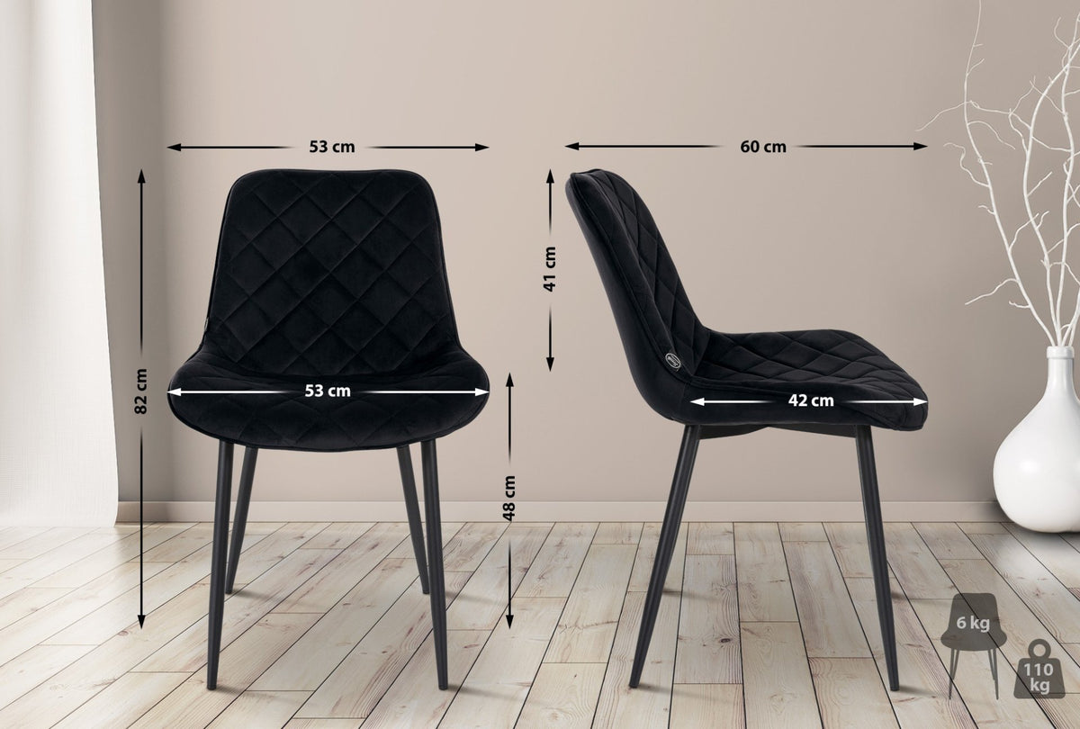 Eetkamerstoel Swing Fluweel zwart schwarz