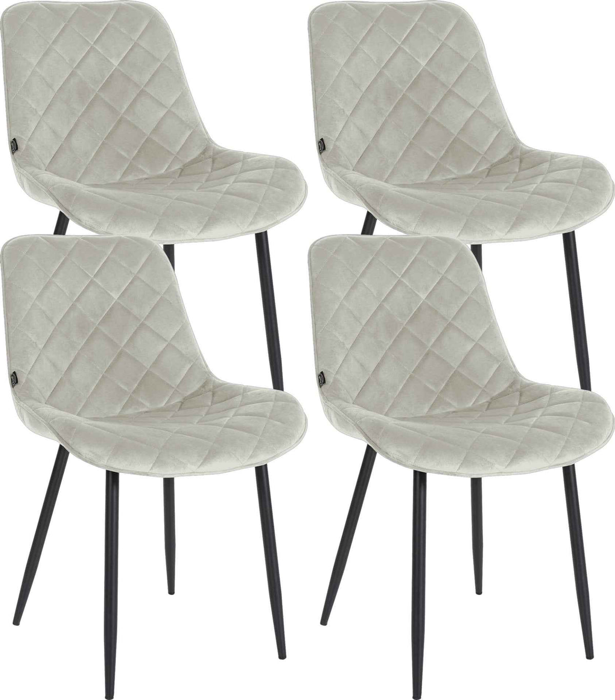 Set van 4 eetkamerstoelen Springs Fluweel creme creme