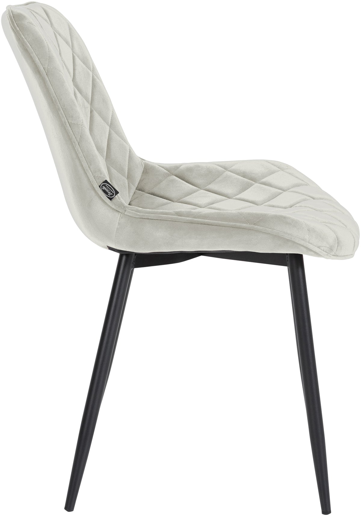 Set van 4 eetkamerstoelen Springs Fluweel creme creme