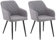 Set van 2 eetkamerstoelen Shila grijs,Stof grau