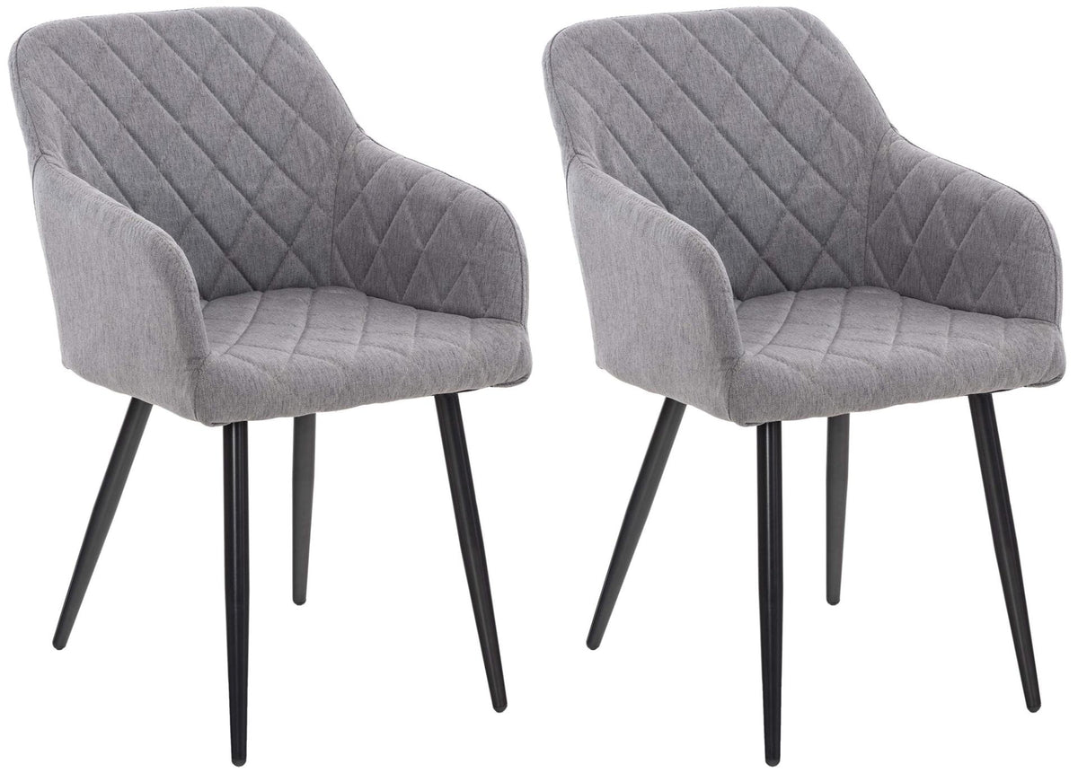 Set van 2 eetkamerstoelen Shila grijs,Stof grau