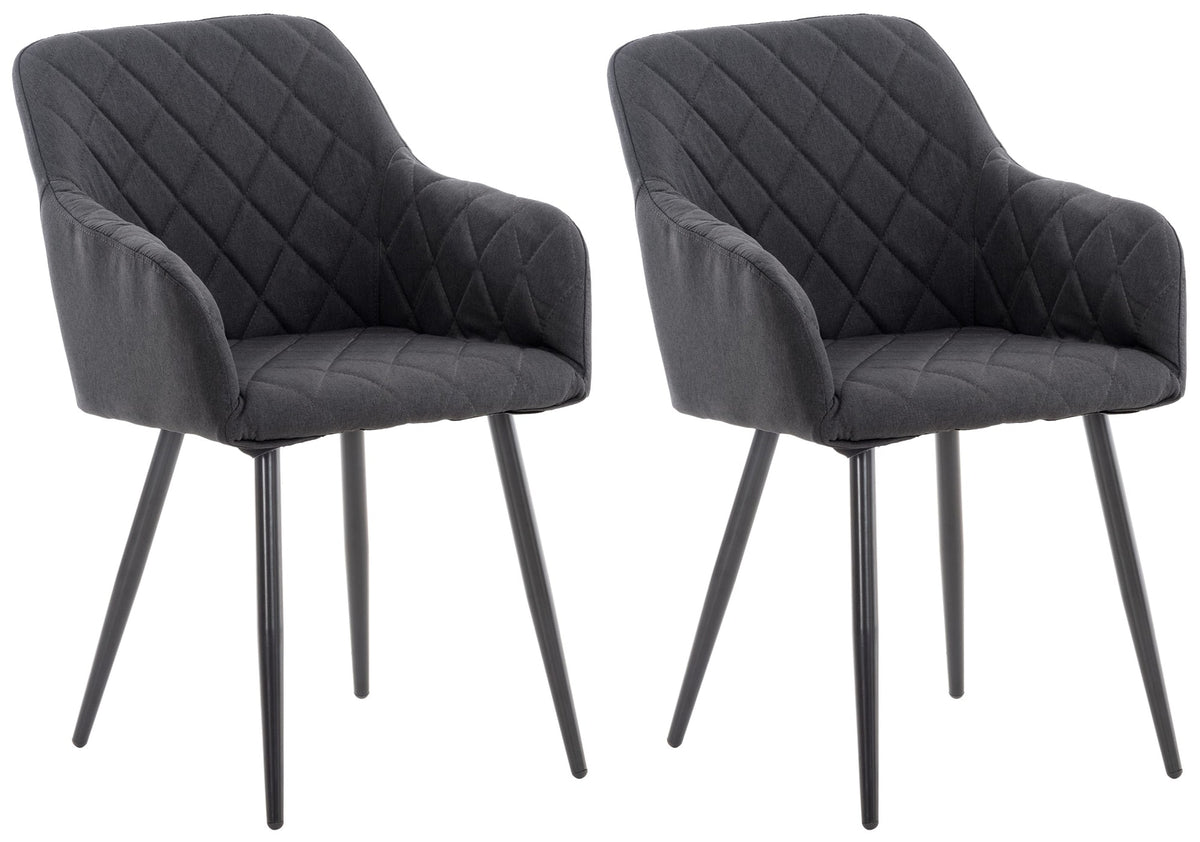 Set van 2 eetkamerstoelen Shila zwart,Stof schwarz