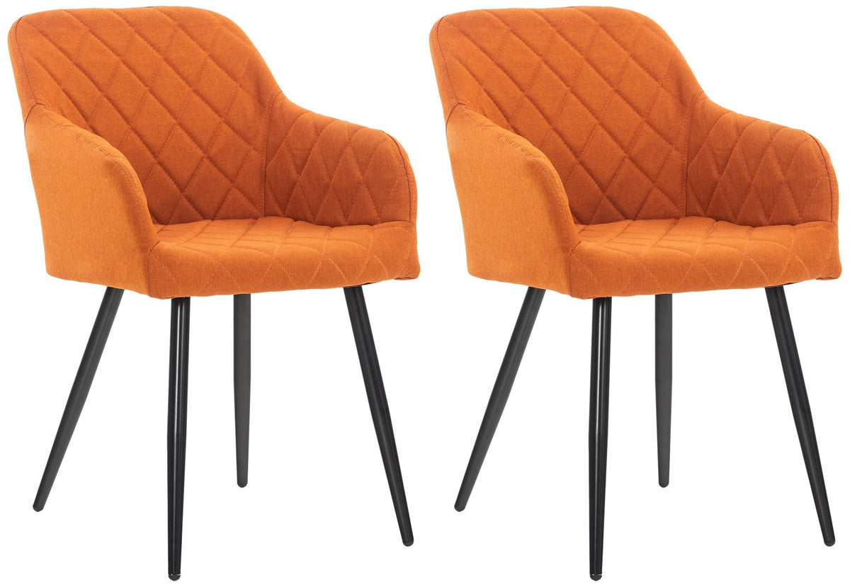 Set van 2 eetkamerstoelen Shila oranje,Stof orange