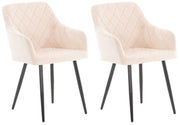 Set van 2 eetkamerstoelen Shila beige,Fluweel beige