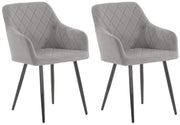 Set van 2 eetkamerstoelen Shila grijs,Fluweel grau