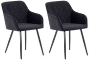 Set van 2 eetkamerstoelen Shila zwart,Fluweel schwarz