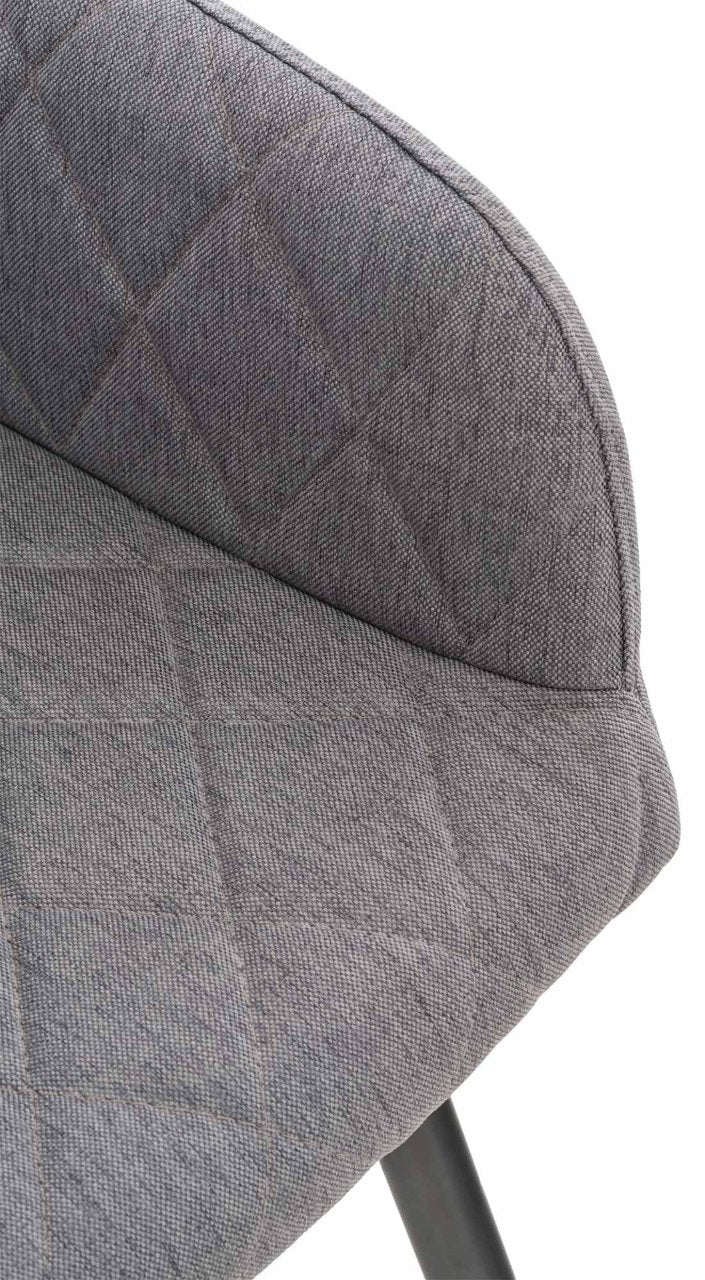Set van 2 eetkamerstoelen Shila grijs,Stof grau