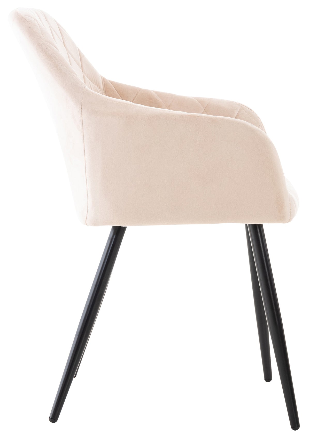 Set van 2 eetkamerstoelen Shila beige,Fluweel beige