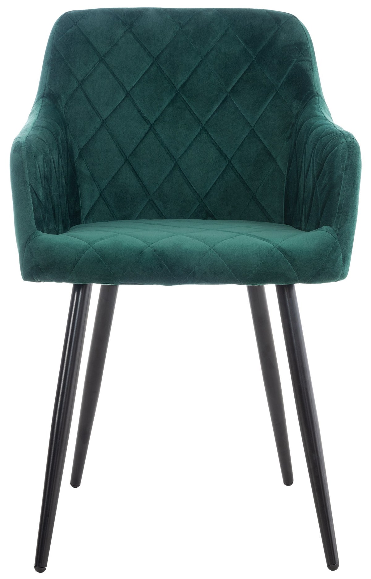 Set van 2 eetkamerstoelen Shila groen,Fluweel grün