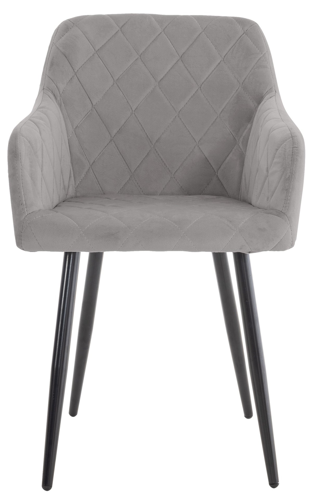 Set van 2 eetkamerstoelen Shila grijs,Fluweel grau