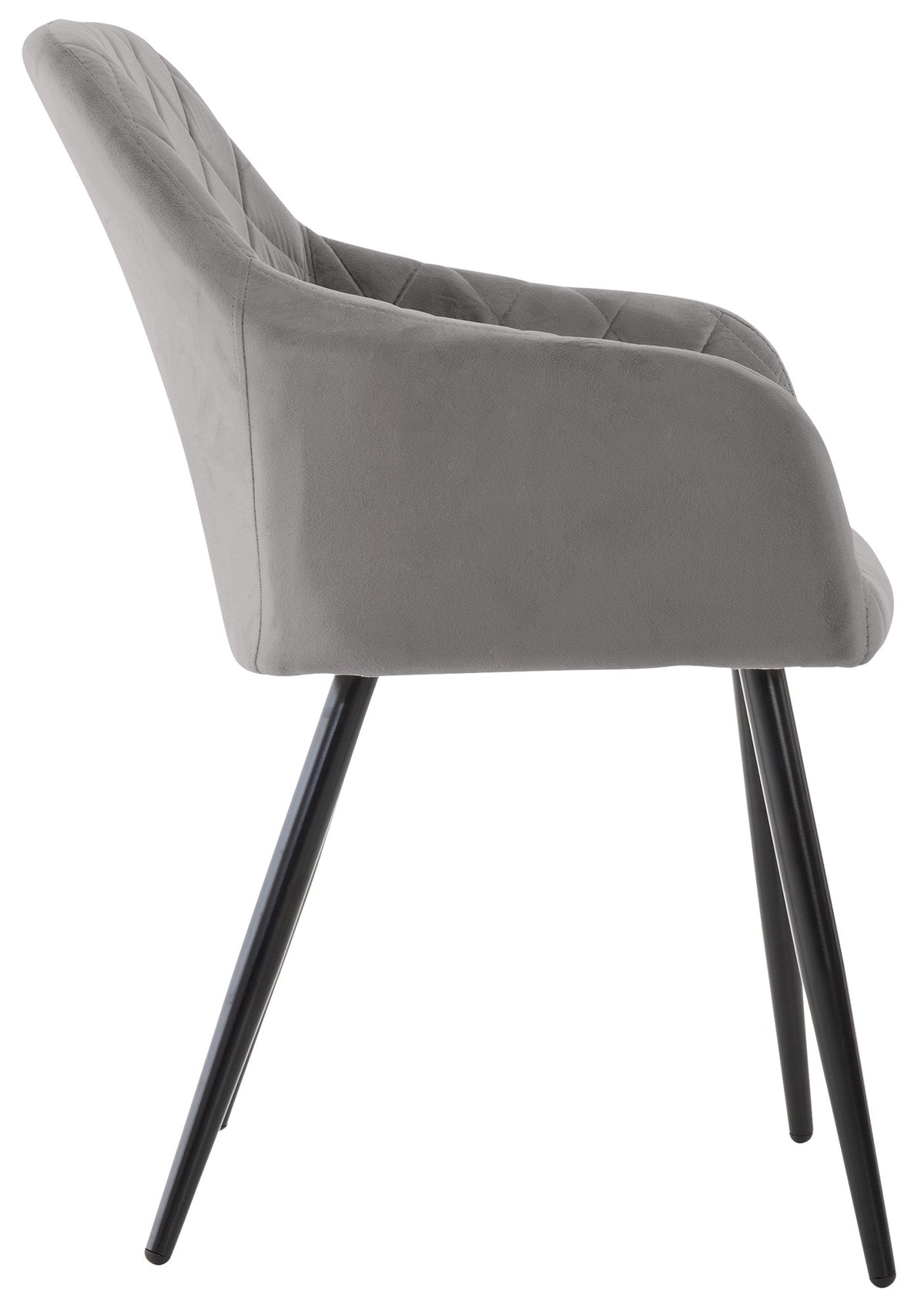 Set van 2 eetkamerstoelen Shila grijs,Fluweel grau
