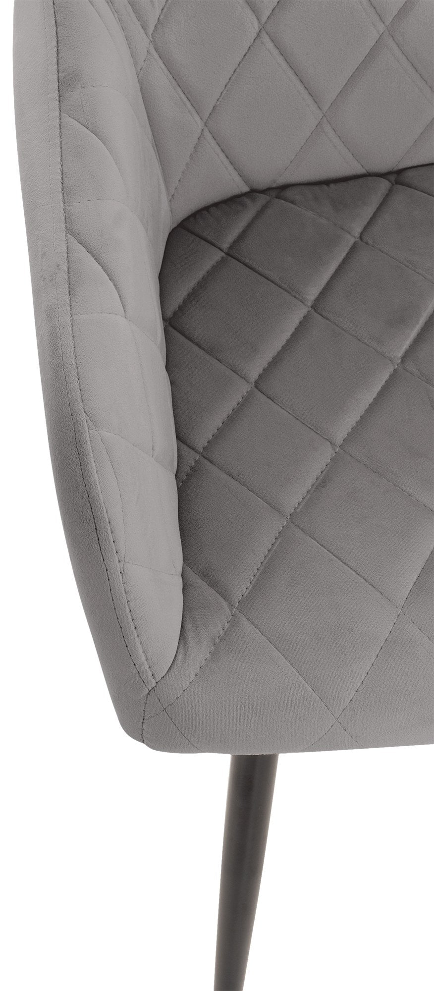 Set van 2 eetkamerstoelen Shila grijs,Fluweel grau