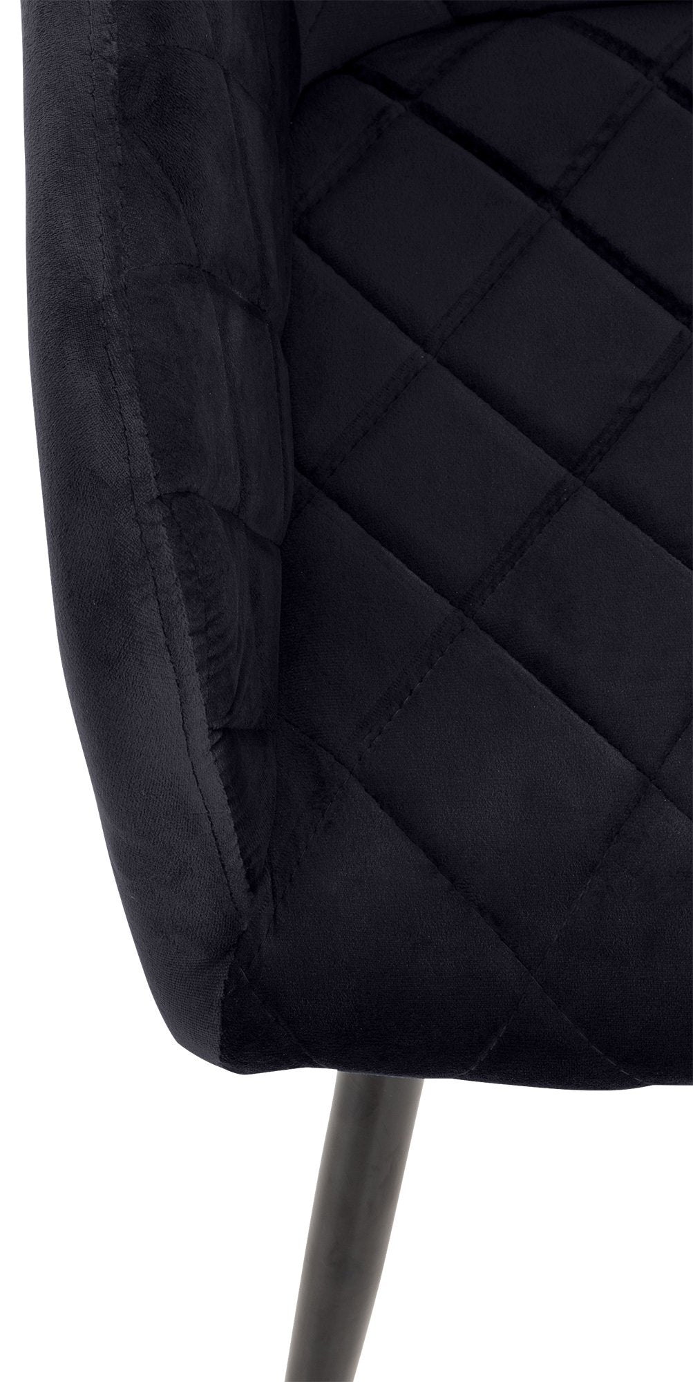 Set van 2 eetkamerstoelen Shila zwart,Fluweel schwarz