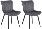 Set van 2 eetkamerstoelen Largo donkergrijs,Fluweel dunkelgrau