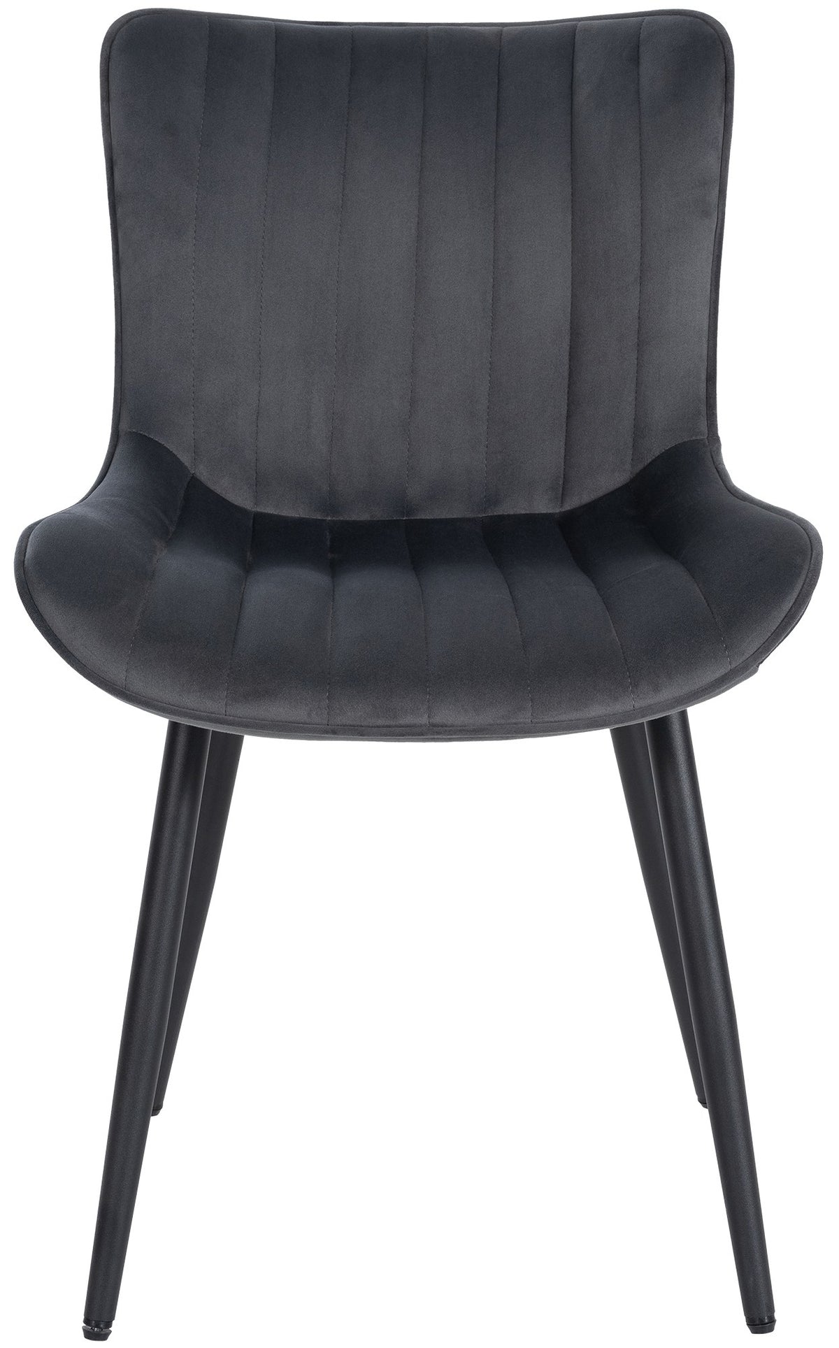 Set van 2 eetkamerstoelen Largo donkergrijs,Fluweel dunkelgrau