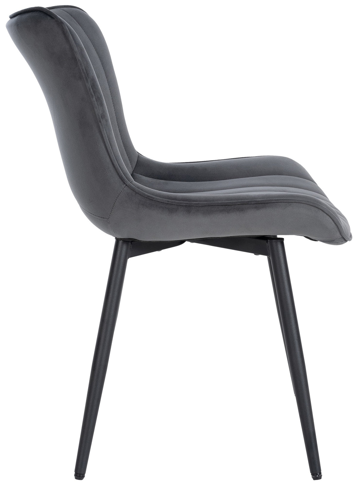 Set van 2 eetkamerstoelen Largo donkergrijs,Fluweel dunkelgrau