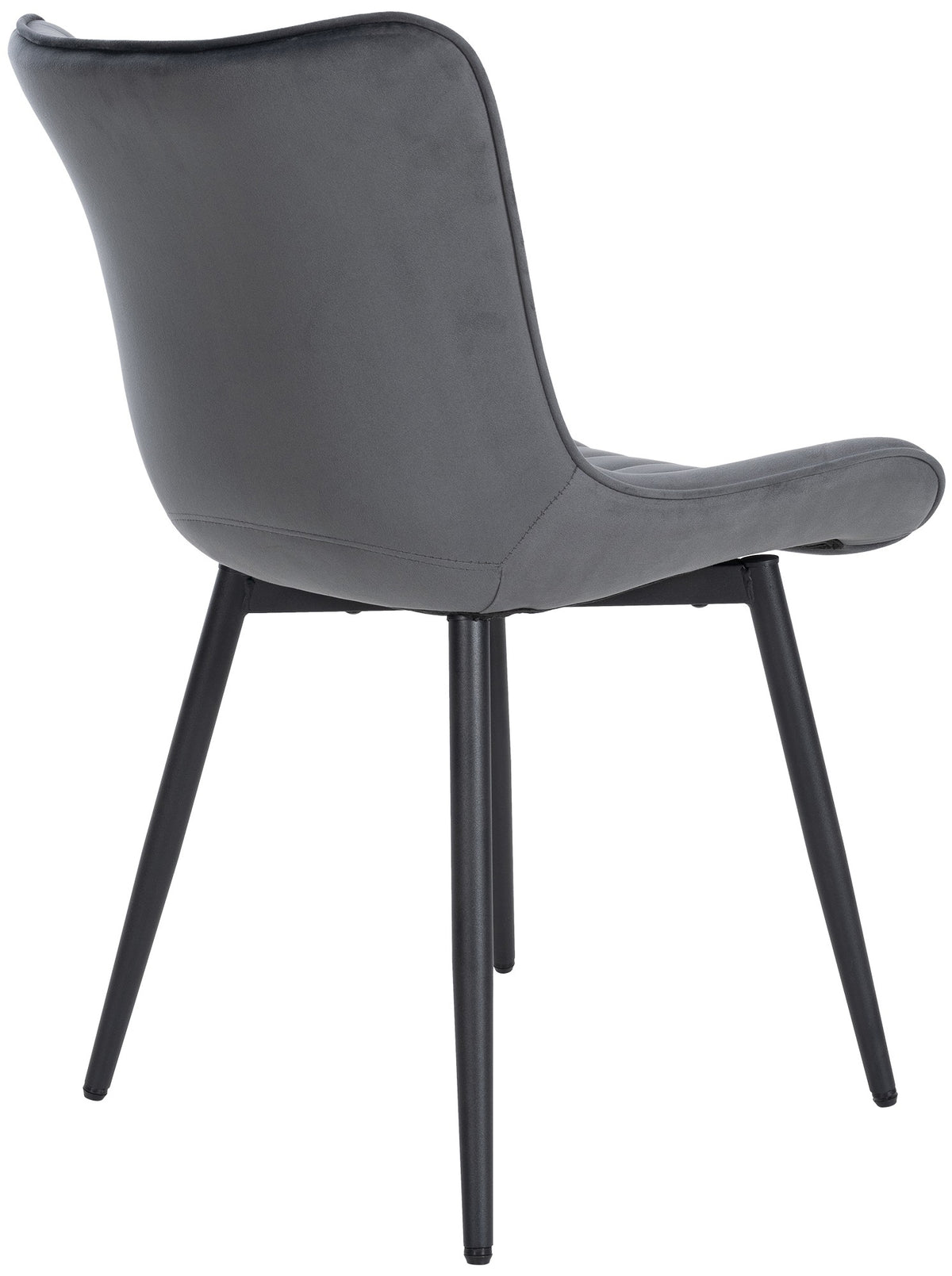 Set van 2 eetkamerstoelen Largo donkergrijs,Fluweel dunkelgrau