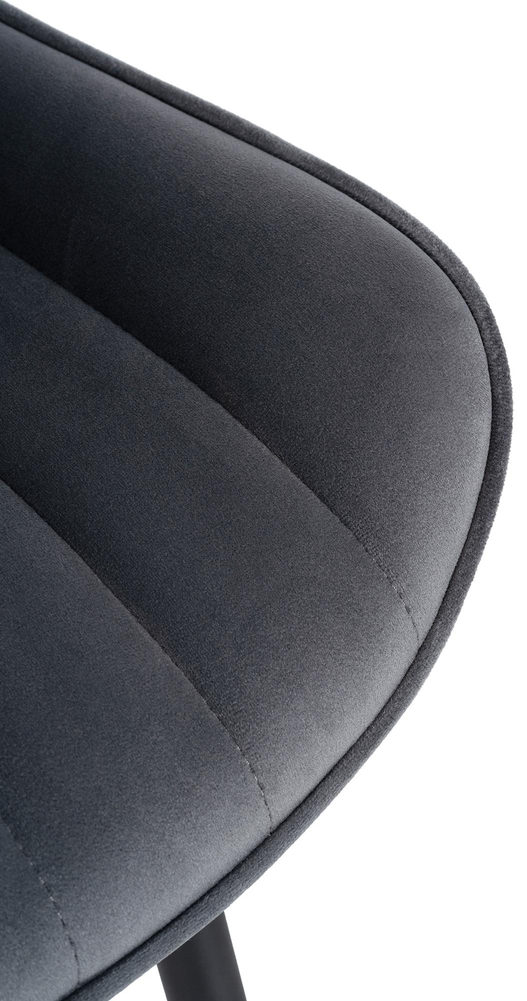 Set van 2 eetkamerstoelen Largo donkergrijs,Fluweel dunkelgrau