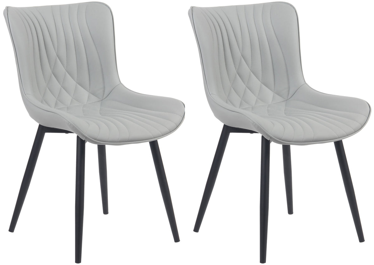 Set van 2 eetkamerstoelen Brady grijs,Kunstleer grau