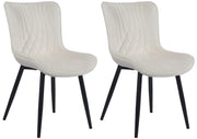 Set van 2 eetkamerstoelen Brady creme,Fluweel creme