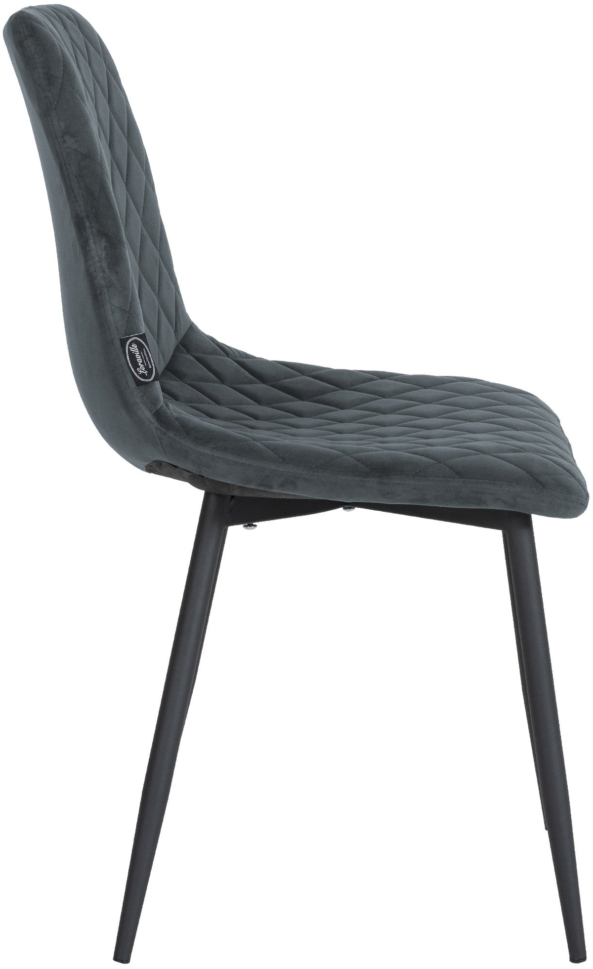 Set van 4 stoelen Telde Fluweel donkergrijs dunkelgrau