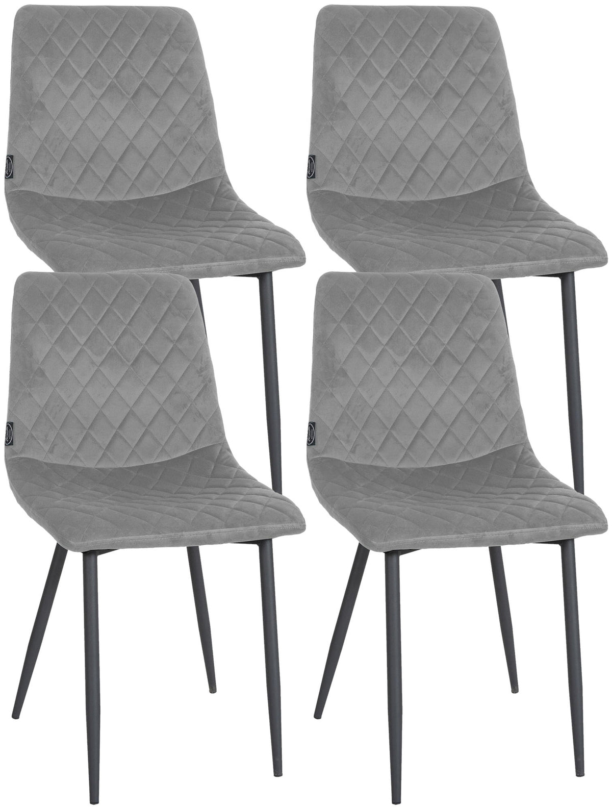 Set van 4 stoelen Telde Fluweel grijs grau