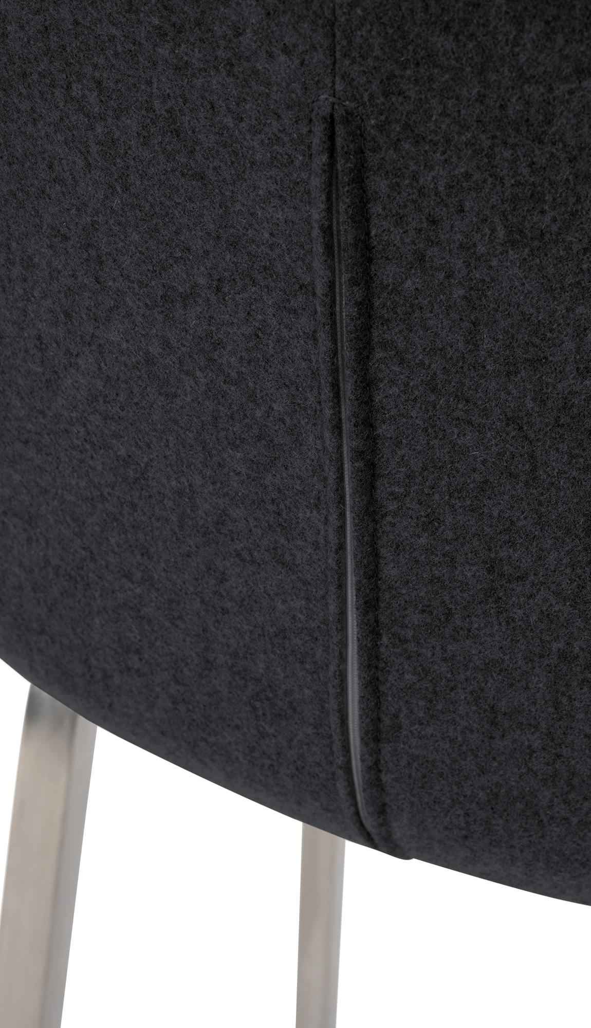 Barkruk Monea Vilt antraciet,roestvrij staal anthrazit