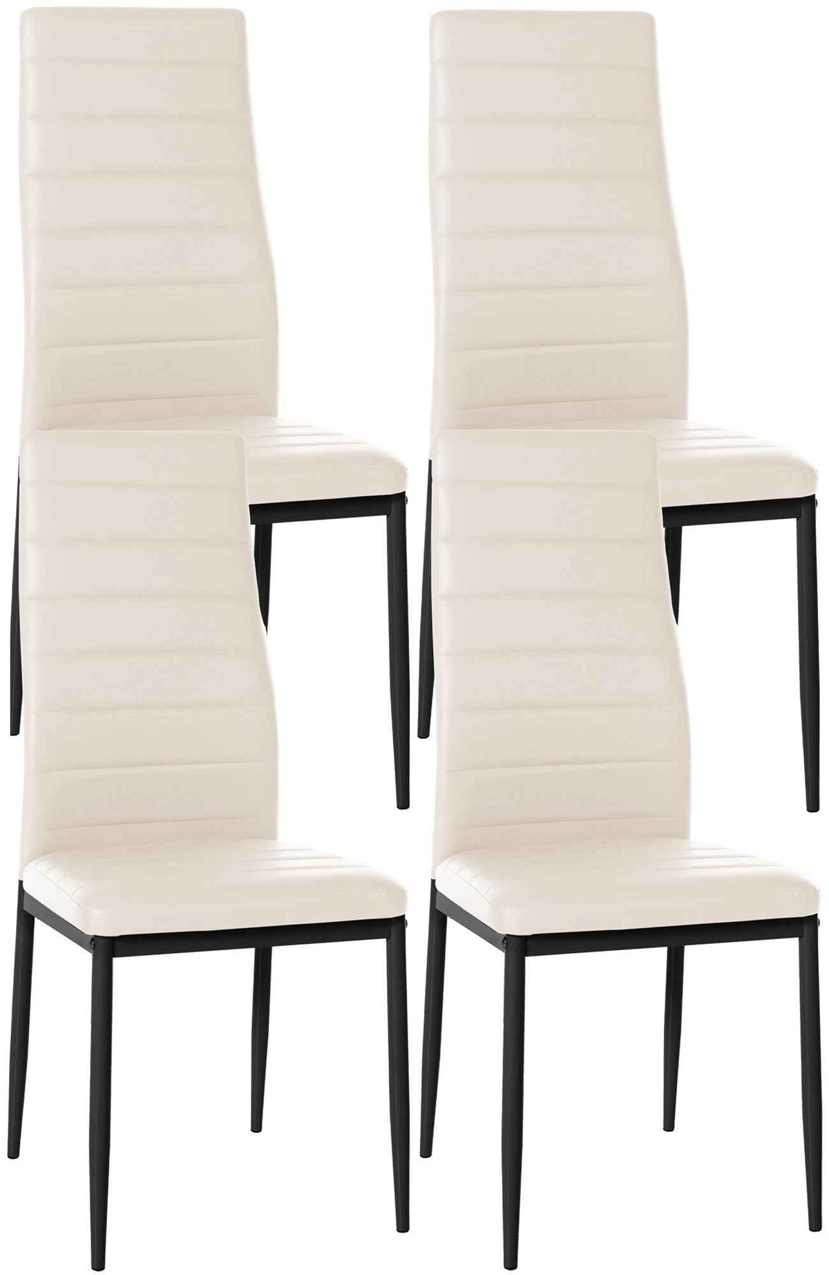 Set van 4 eetkamerstoelen Mayfair creme,Kunstleer creme