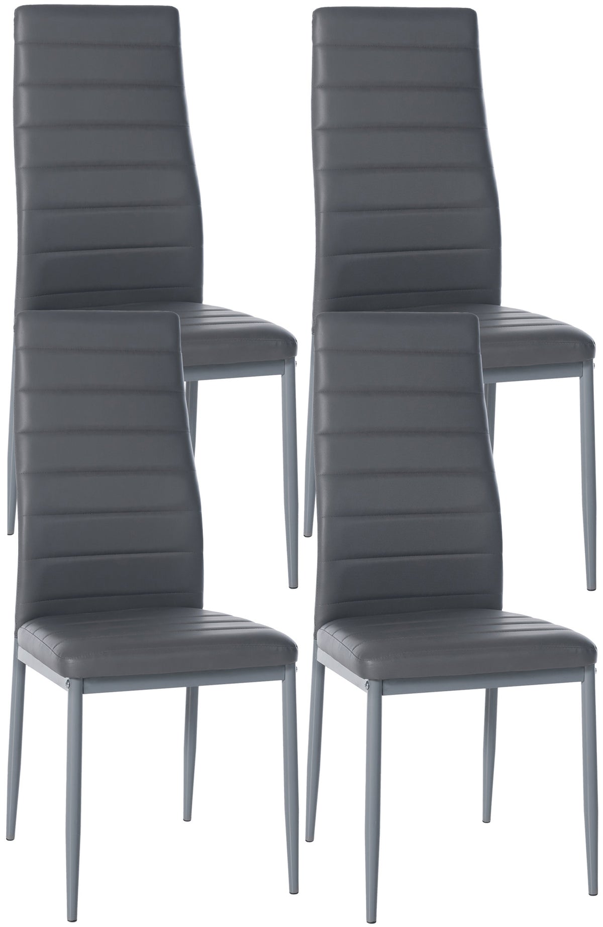 Set van 4 eetkamerstoelen Mayfair grijs,Kunstleer grau