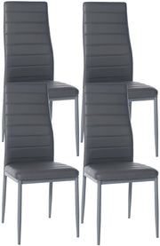 Set van 4 eetkamerstoelen Mayfair grijs,Kunstleer grau