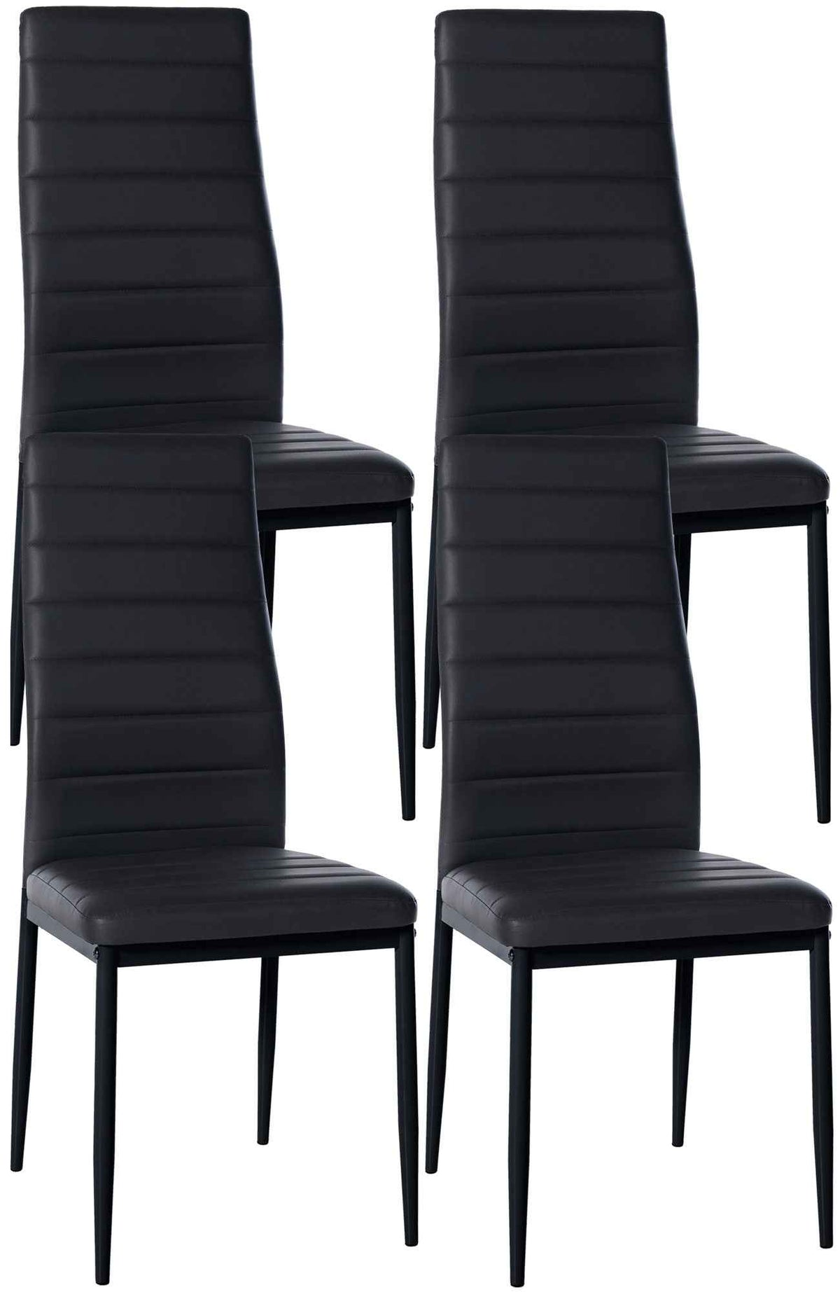 Set van 4 eetkamerstoelen Mayfair zwart,Kunstleer schwarz